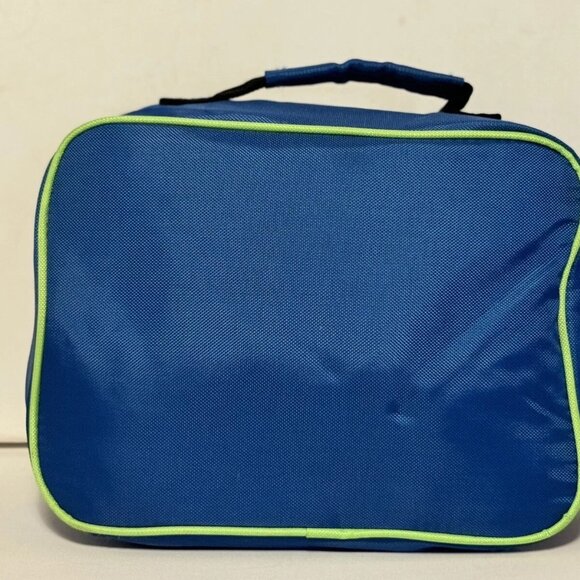 Nike Insulated Soft Sided Tote Bag Lunch Box Blue & Green Swoosh Compactable - Picture 2 of 5